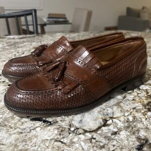 Bostonian Florentine Men's Tassel Loafer Dress Shoes Brown Leather Size 8.5 M